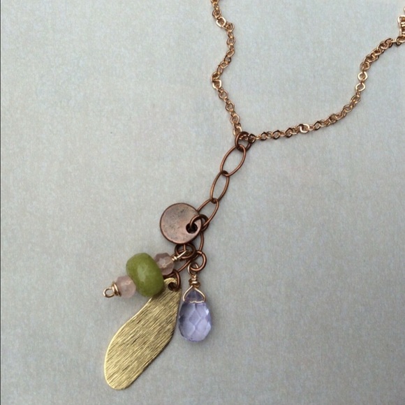 Handcrafted Sundance charm Gold plated natural gemstone Necklace - Picture 1 of 6